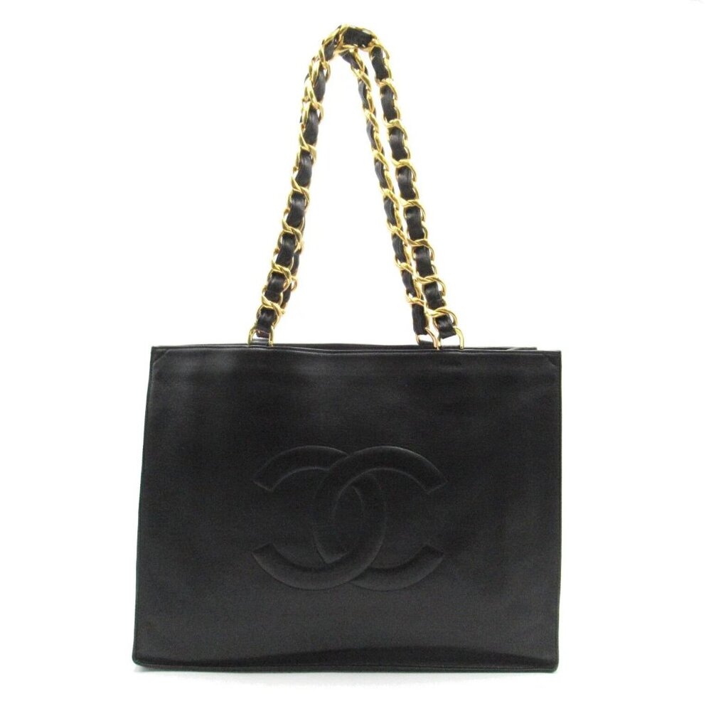 Authentic CHANEL Jumbo XL Shopping Tote Timeless Classic Black Lambskin Vintage - Picture 2 of 13